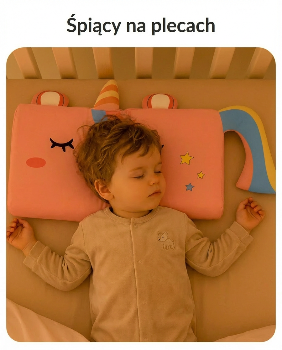 Dziecko śpiące na plecach na poduszce TuliSen